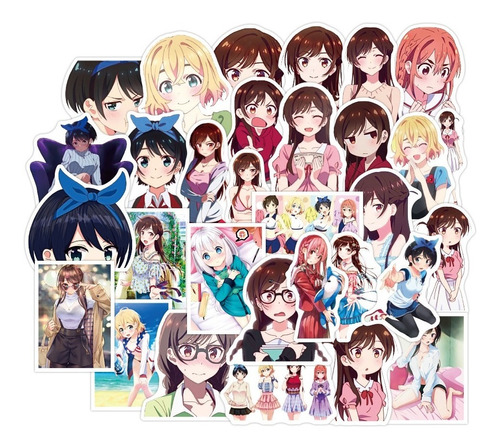 Kanojo 50 Calcomanias Stickers De Pvc Vs Agua Anime Manga