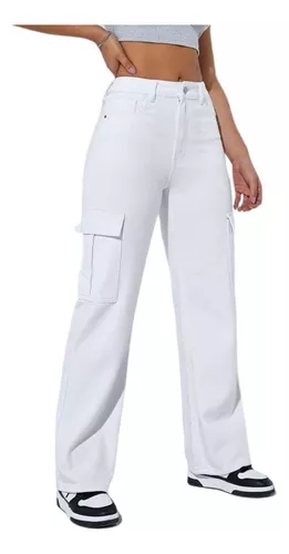 Pantalones Blancos Mujer Rectos