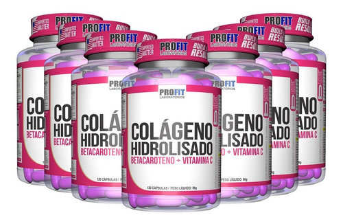Kit 7x Colágeno Hidrolisado C/ Betacaroteno + Vit C 840caps