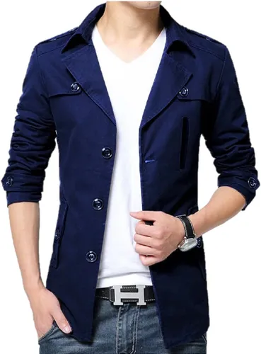 Saco Blazer Estilo Gabardina Slim Fit Casual Formal Elegante