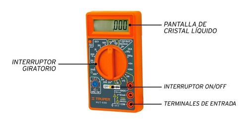 Imagen 3 de 6 de Multimetro Digital Escolar 600 V Truper 10400