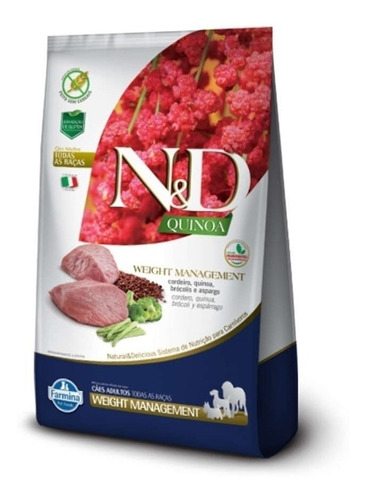 N&d Quinoa Controle de Peso Cães Adultos Raças Mini Cordeiro 2,5 kg