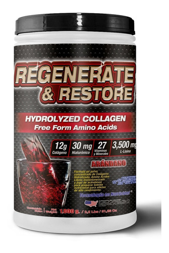 Colágeno Hidrolizado Regenerate & Restore 1,000gr Hialurónic