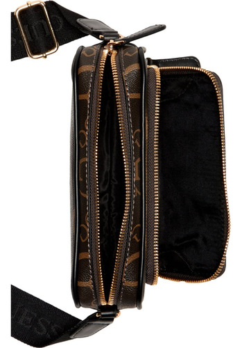 Bolsa Guess Factory Bg947969-nat Acabado de los herrajes Níquel Color Marrón oscuro Correa de hombro Marrón oscuro Diseño de la tela Lisa