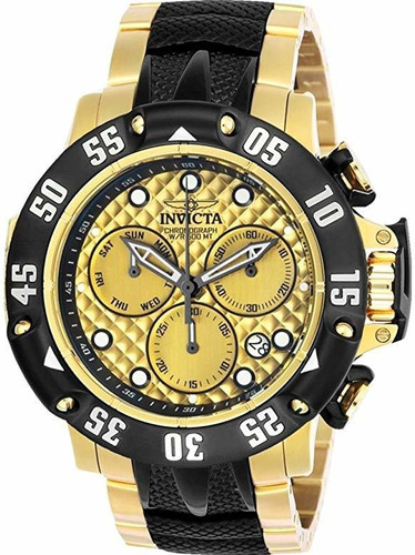 Relógio Invicta Original Subaqua Noma Modelo 23805 Cor da correia Gold/Black Cor do bisel Gold/Black Cor do fundo Gold