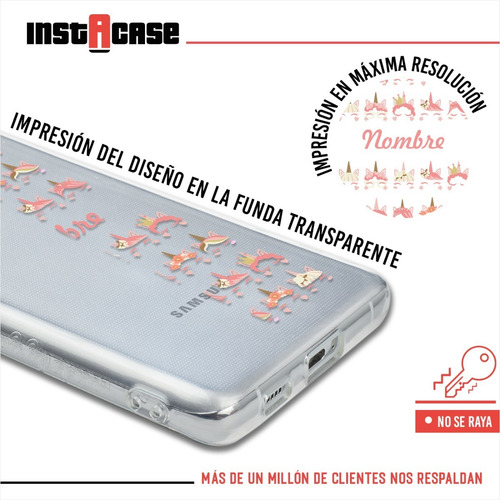 Funda Para Samsung Galaxy Unicornio Personalizada Nombre