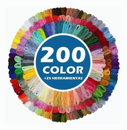 Hilos Para Bordar De Colores Surtidos, 200 Madejas, 200 Uds.