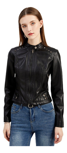 Chaqueta De Cuello Alto Con Tachuelas For Mujer