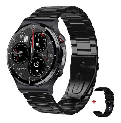 Estuche Smartwatch E88 para monitor cardíaco, presión y electrocardiograma, color negro