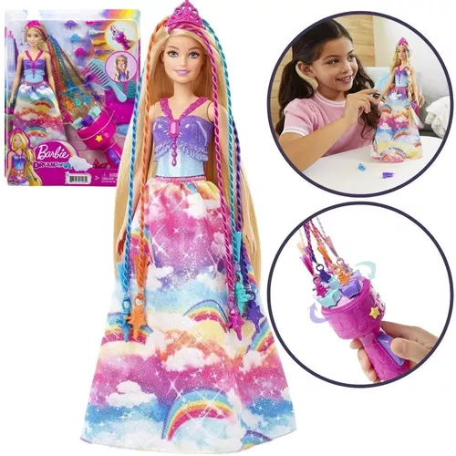 Boneca Barbie Princesa Tranças Magicas GTG00 Mattel - Bonecas