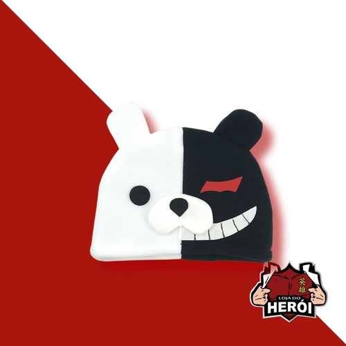 Touca De Pelúcia Monokuma - Gorro Chapéu - Danganronpa