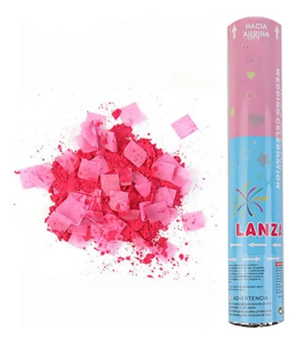 Lanza Confeti Revelacion De Género Color  Rosa