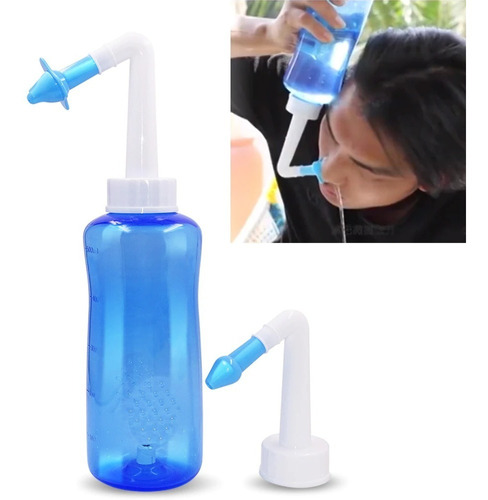 Higienizador Ducha Nasal Lavador Lavagem Sinusite - 300ml Cor Azul