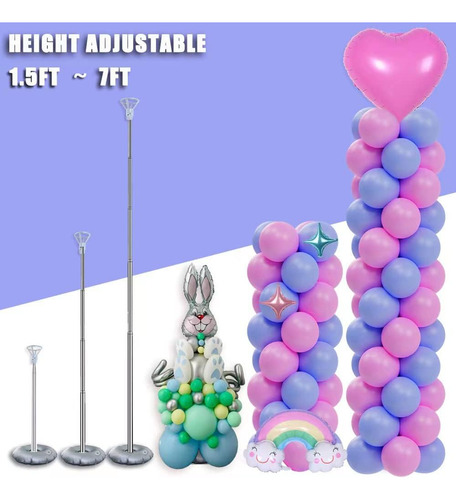 Set De 4 Soportes Columnas De Globos, Altura Ajustable ...