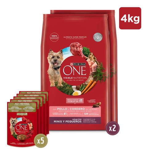 Pack Purina One Adultos Pequeños + 5 Pouches