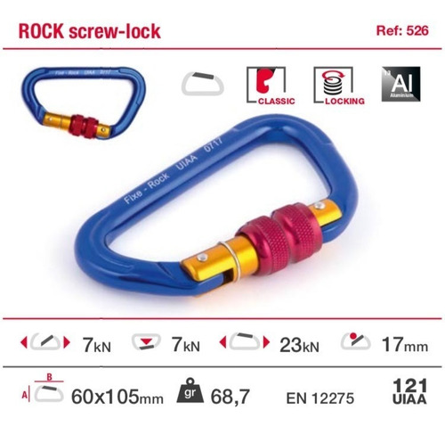 Hwa Mosquetón Fixe Rock Hms Rosca Escalada Rapel Montaña