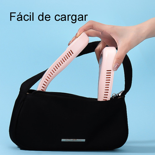 Ventilador De Cuello Portátil Recargable Con 3 Velocidades Color Blanco