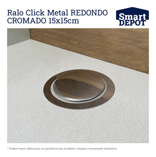 Ralo Cromado 15x15 Redondo Click Inteligente