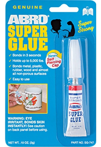 Pegamento Tipo Gotita Super Glue Rapida Accion 3 Grs Abro Color Transparente