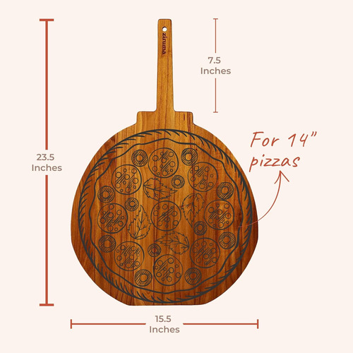 Pala De Pizza De Madera Grande Hecha De Teca, Espátula De Pi