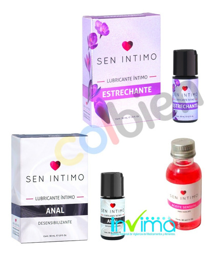 Kit Lubricante Sen Intimo Estrechante + Anal + Aceite Masaje