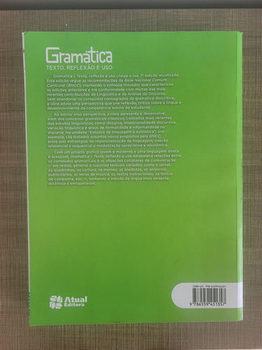Gramática - Texto, Reflexão E Uso. Editora Atual, 7a Ed. Cereja E Vianna