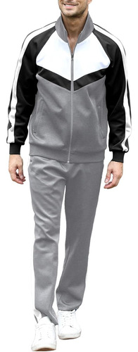 Men's Tracksuits Set 2 Piece Athletic Full Zip Track Suits W