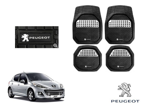 Tapetes 4pz Charola 3d Logo Peugeot 207 2008 A 2013 2014