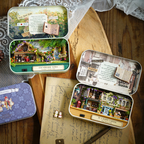 Caja De Rompecabezas Con Forma De Casa De Muñecas En Miniatu