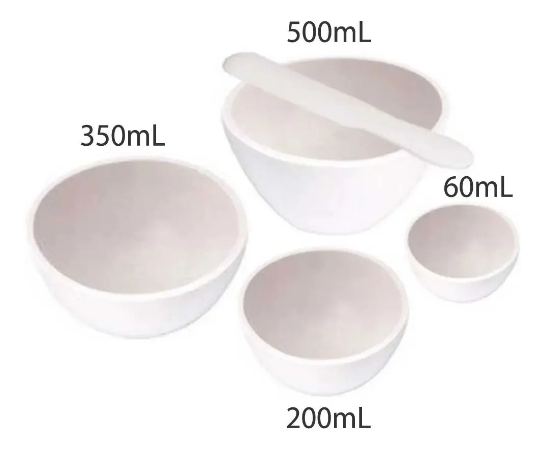 Kit de Cubetas de Silicone com Espátula Megaestetica para Estética, 4 Unidades, Branco