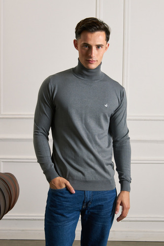 Polera Hombre Brooksfield Cuello Alto Tejido Liso 4081b