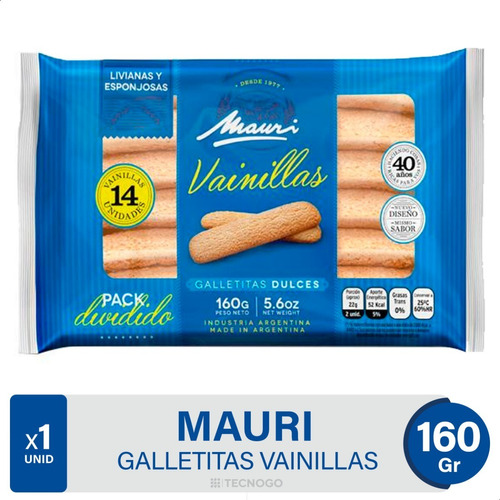 Vainillas Mauri Galletitas Dulces Esponjosas - Mejor Precio