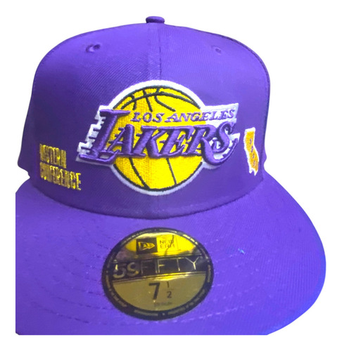 Gorra Original Lakers Edición Especial 7 1/2 Morada Morado 7 1/2 Lisa