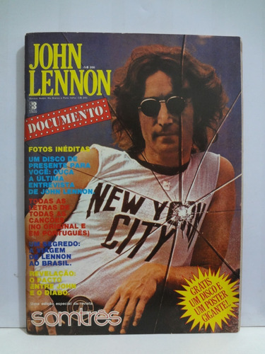 Revista Som Três John Lennon Documento + Disco + Poster (Usado)