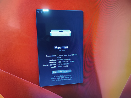 Apple Mac Mini Late 2014 I5 8gb Ssd 240gb A1347 (usado)