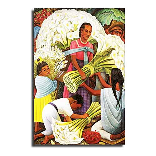 El Vendedor De Flores Por Artista Mexicano Diego Rivera...