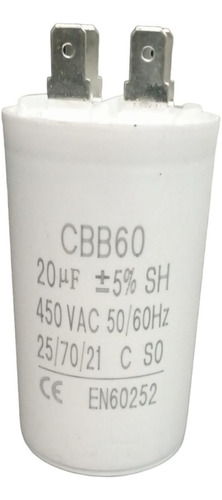 Capacitor Cbb60 20f 450 Vac 50/60 Hz