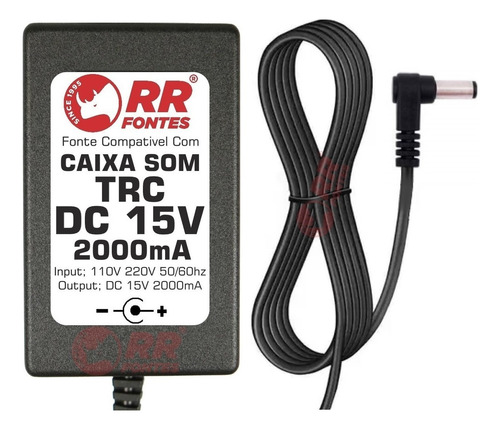 Fonte Carregador 15v Para Caixa Trc Amplificada Trc 436