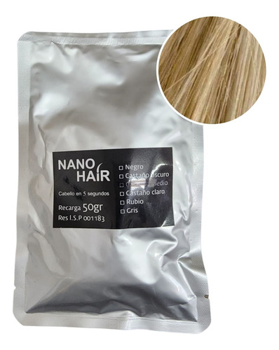 Nano Hair 50gs Fibra Keratina Pelo En Polvo Alopecia 