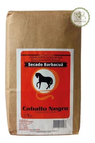 Yerba Mate Caballo Negro Barbacuá 1 Kg