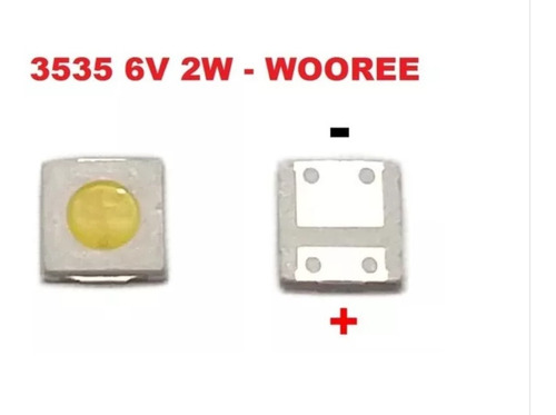 Imagem 4 de 4 de Kit 30 Leds 3535 6v 2w Substituto Barras Led Smd Tv