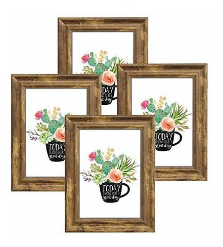 Nuolan 5x7 Imagen Frame Farmhouse Rustic Brown Wood 87l2c