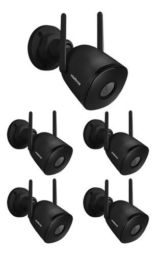 Kit 5 Câmera Wi-fi Zoom Áudio Externa Im5 Sc Black Intelbras