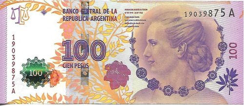 Bottero C002 $ 100 Evita Serie A Sin Circular Palermo