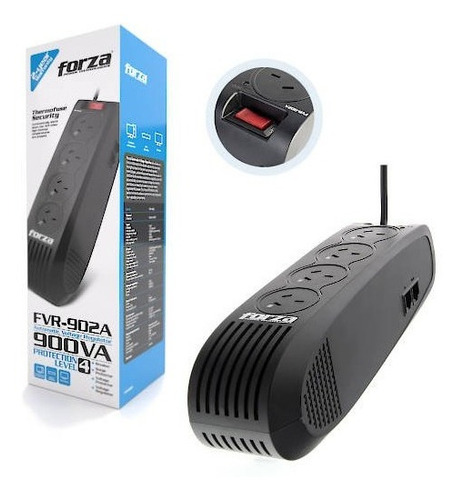 Imagen 6 de 6 de Estabilizador De Tensión Forza Fvr 900va 900va 220v Negro