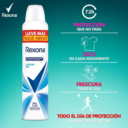 Rexona Antitranspirante X250ml Cotton Dry