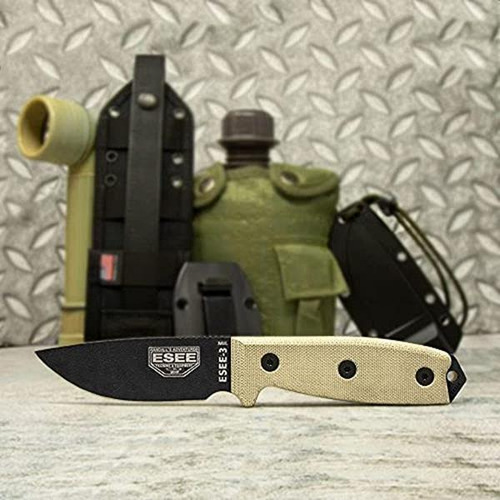 Esee -3p Rompecristales Pommel Cuchillas & Micarta Asas Con