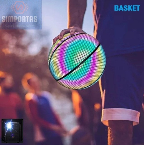 Imagen 1 de 10 de Balón Basketball Holográfico Reflectante Cámara Deportes 