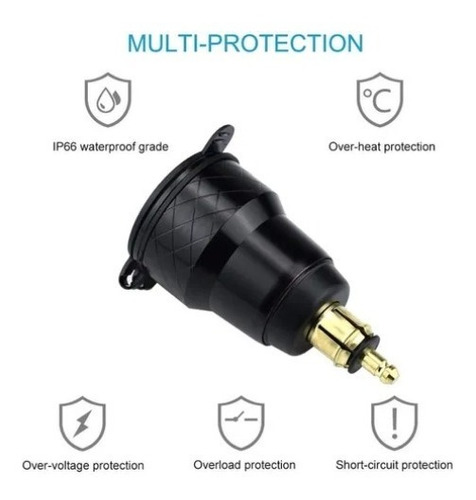 Imagen 3 de 8 de Cargador Bmw Din Usb Doble Con Voltimetro Carga Rapida