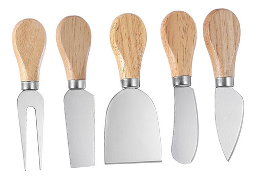 3 X 5x Cuchillos Para Queso Con Mango De Madera, Esparcidor
